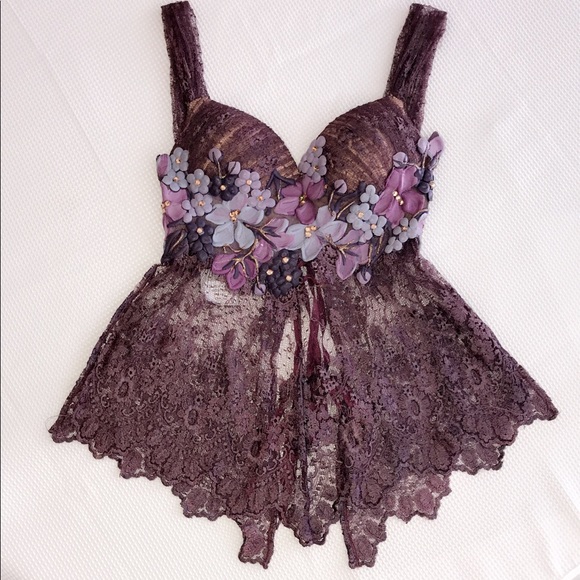 Ema Savahl Tops - Ema Savahl Lace Up Hand Painted Wearable Art Top S